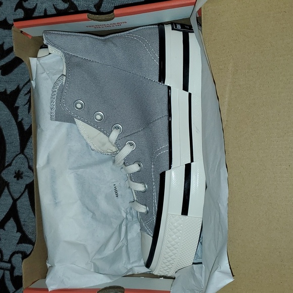 Converse Chuck 70 Plus Totally Neutral Egret Black Platform Sneaker Womens 7 NEW - Picture 4 of 7